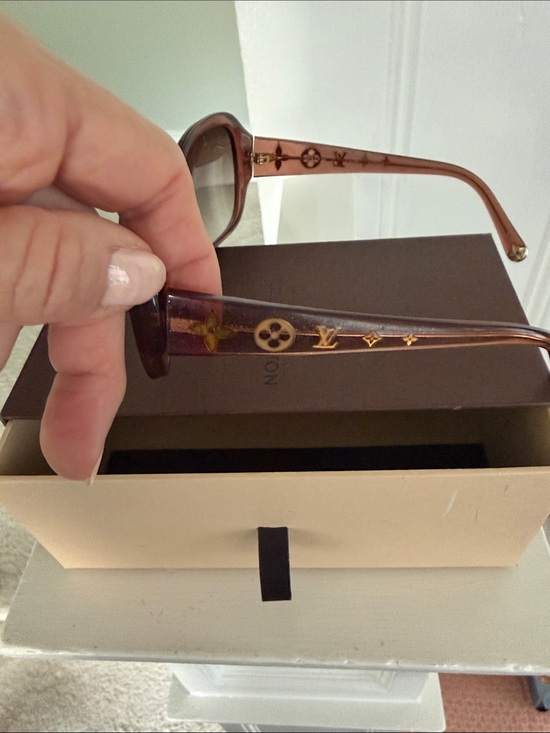Louis Vuitton Brown Glitter Lame Oversized Women\'s Sunglasses